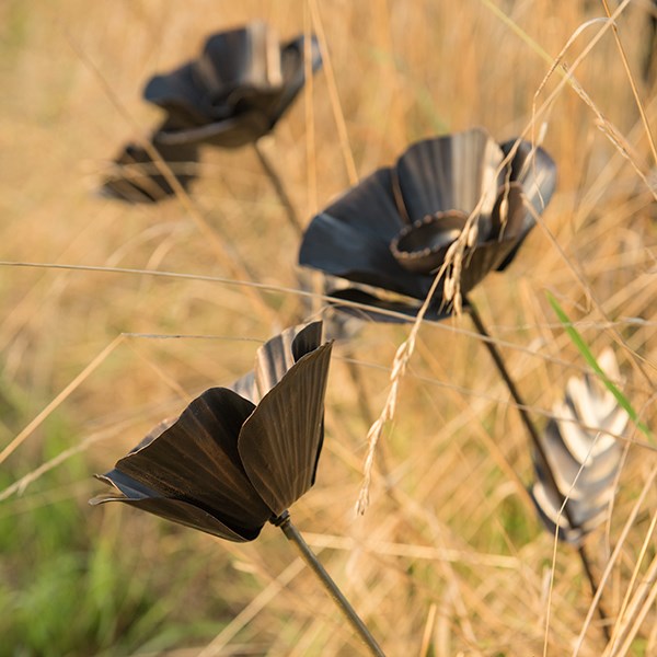 Poppy flower stake 