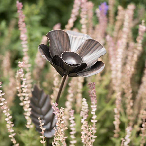 Poppy flower stake 