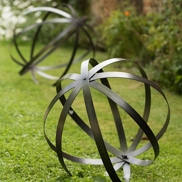 Sculptural sphere zinc
