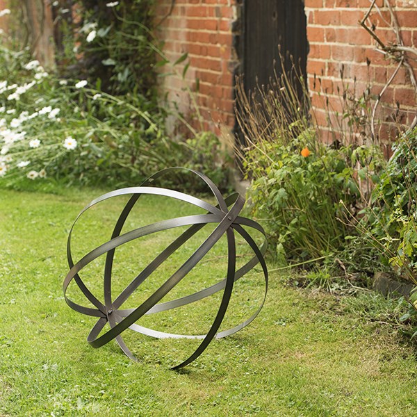 Sculptural sphere zinc
