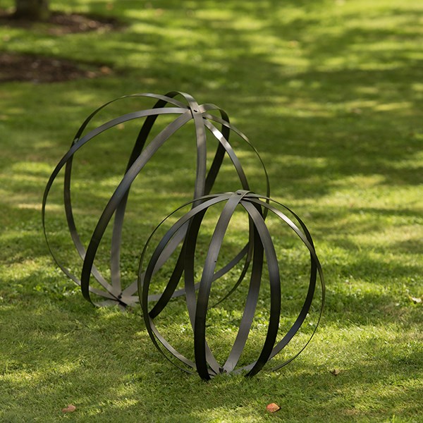 Sculptural sphere zinc