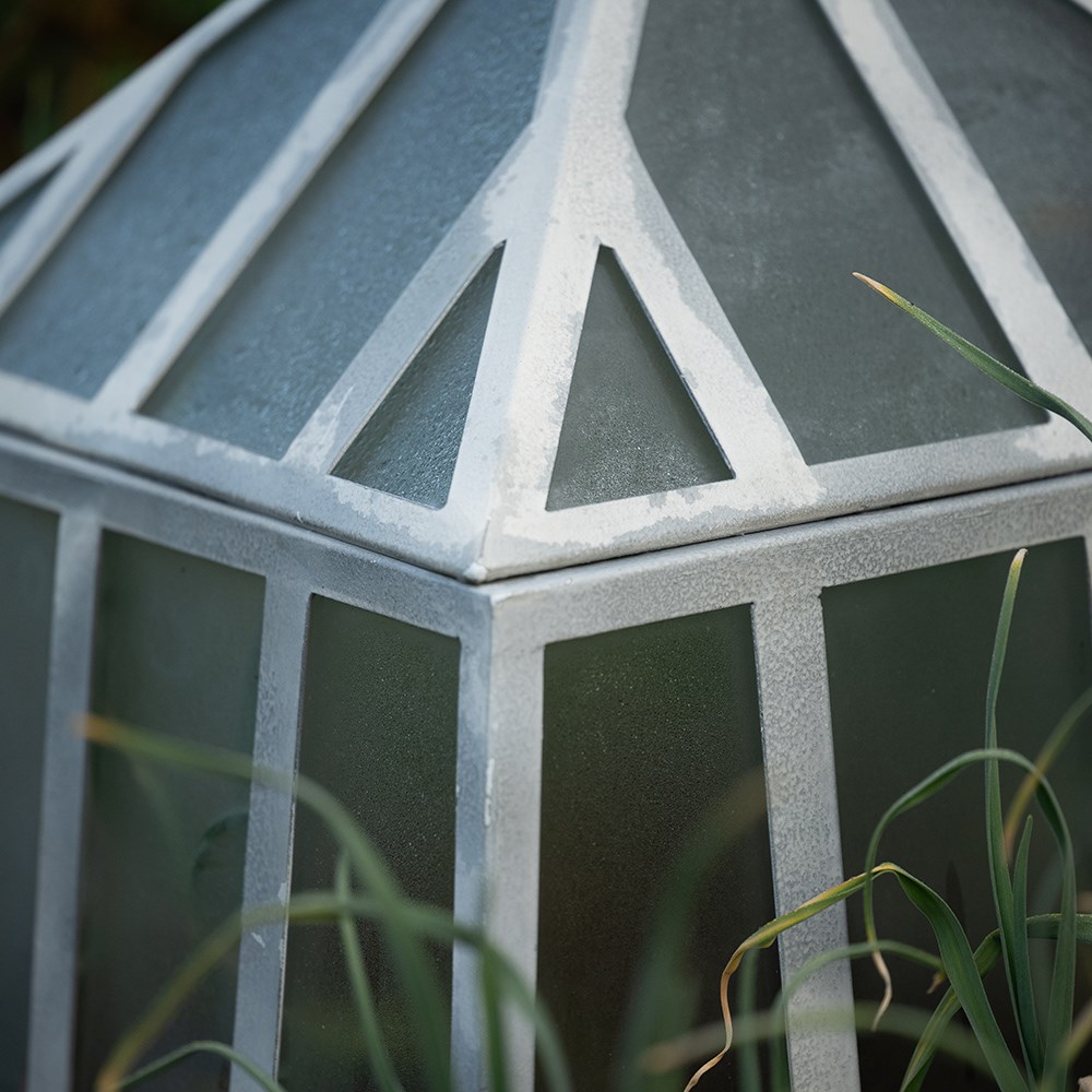 Square Victorian cloche - chalky white