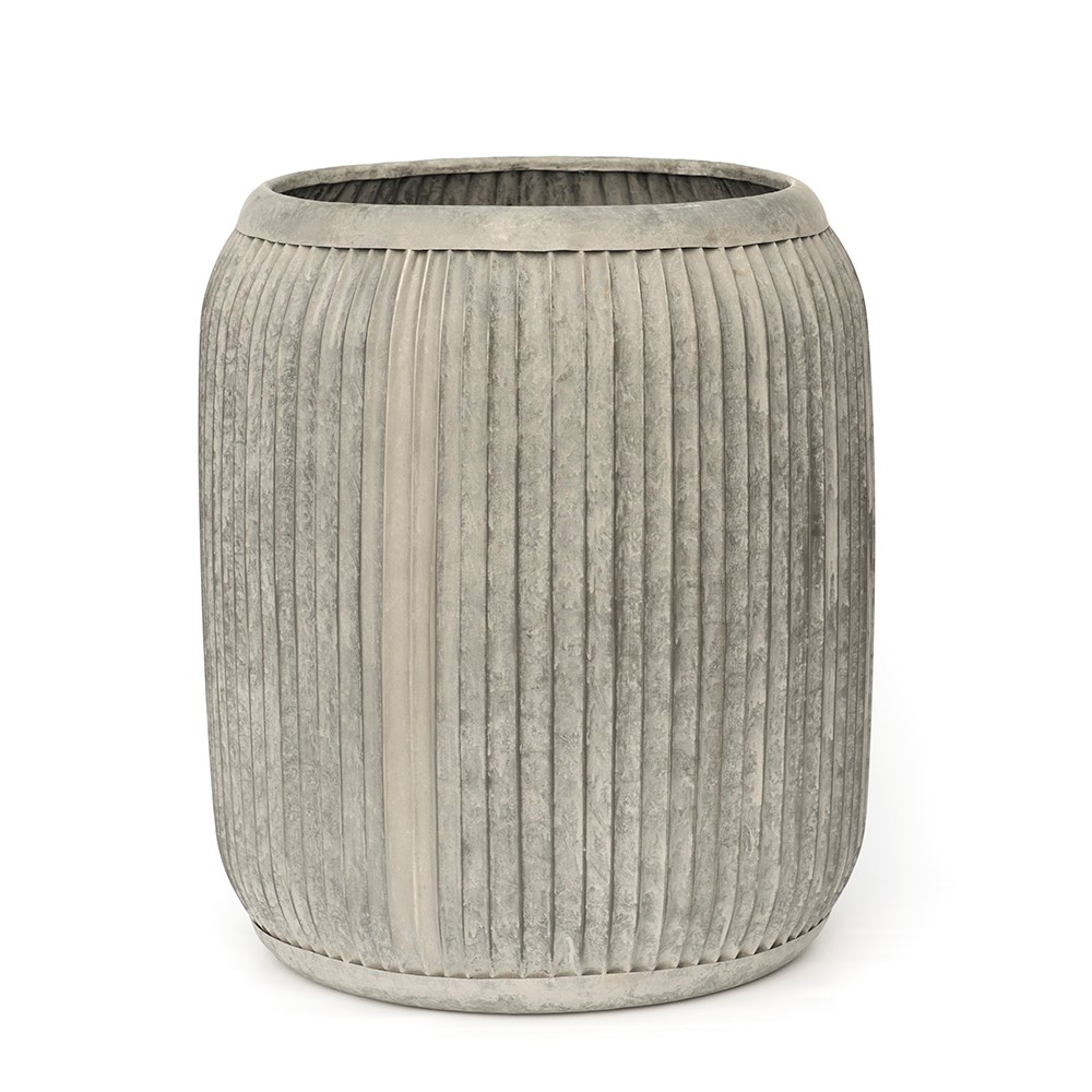 Dolly tub planter - aged zinc
