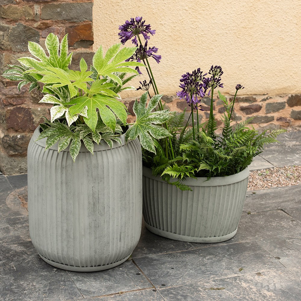 Dolly tub planter - aged zinc