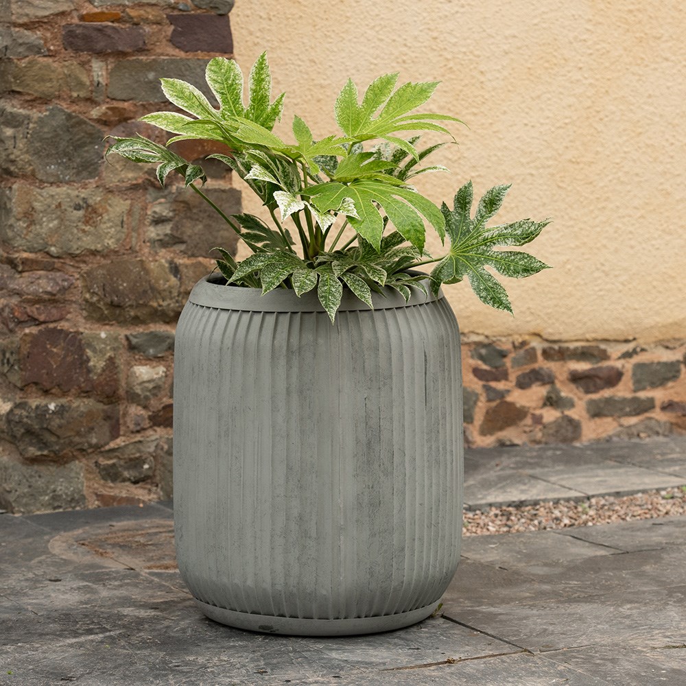 Dolly tub planter - aged zinc