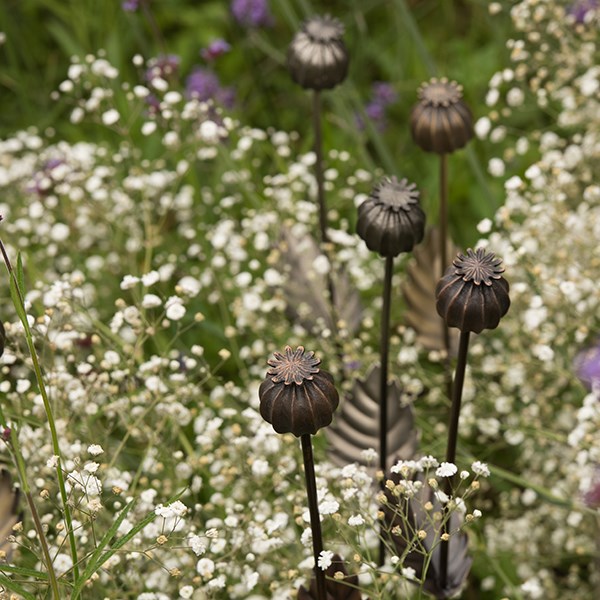 Poppy seed head stake - large seed head