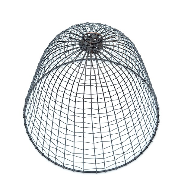 Wire cloche cross - antique bronze