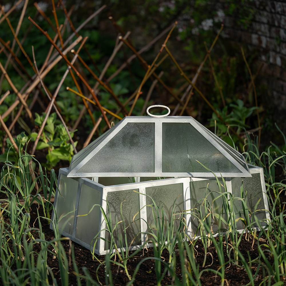 Rectangular Victorian cloche - chalky white