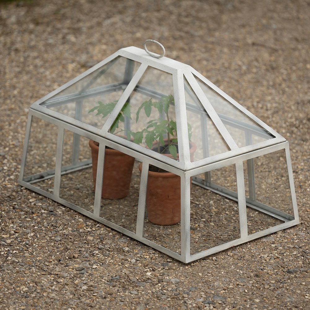 Rectangular Victorian cloche - chalky white