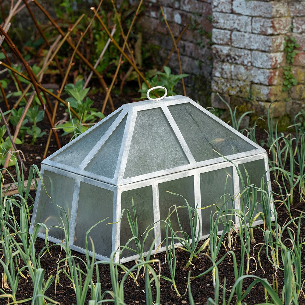 Rectangular Victorian cloche - chalky white