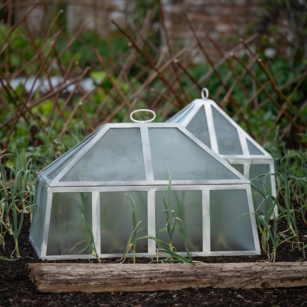 Rectangular Victorian cloche - chalky white