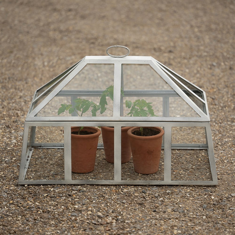 Rectangular Victorian cloche - chalky white