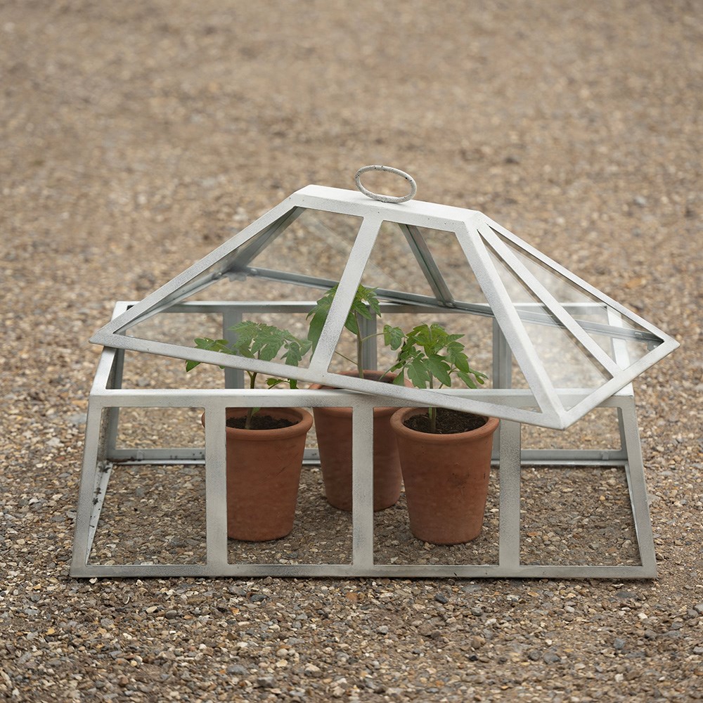Rectangular Victorian cloche - chalky white