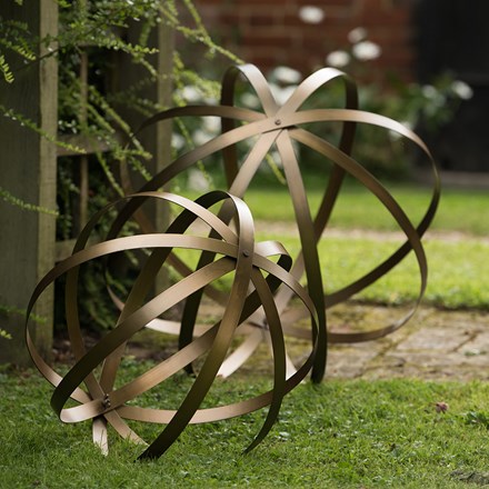 Sculptural sphere brass