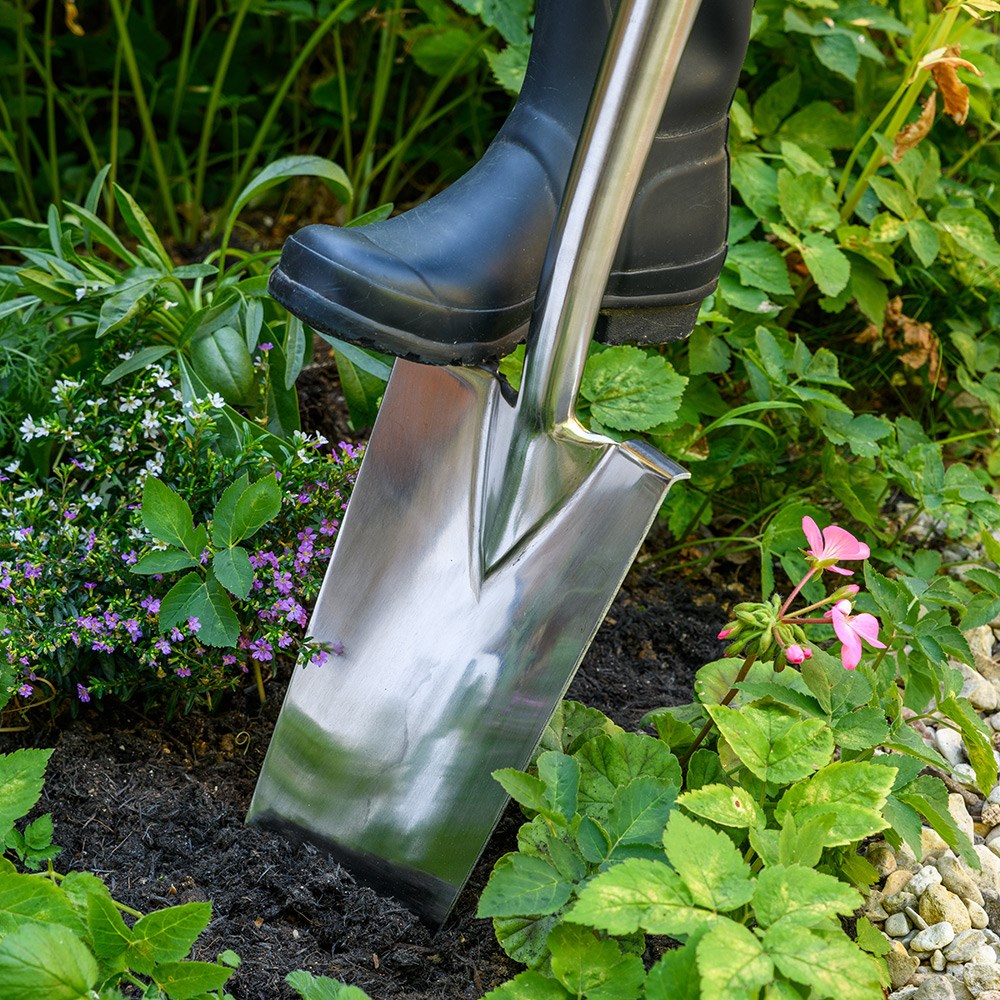 RHS Burgon and Ball stainless transplanting spade