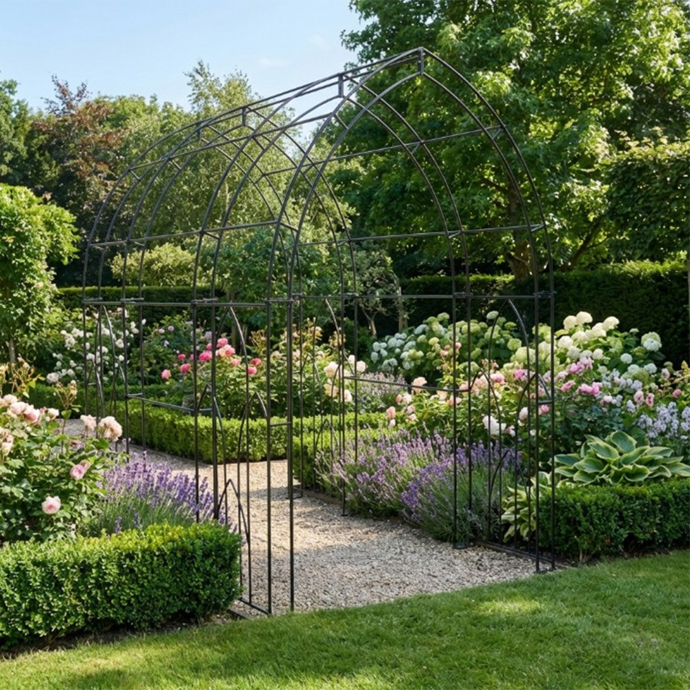 Gothic rose arch tunnel - black