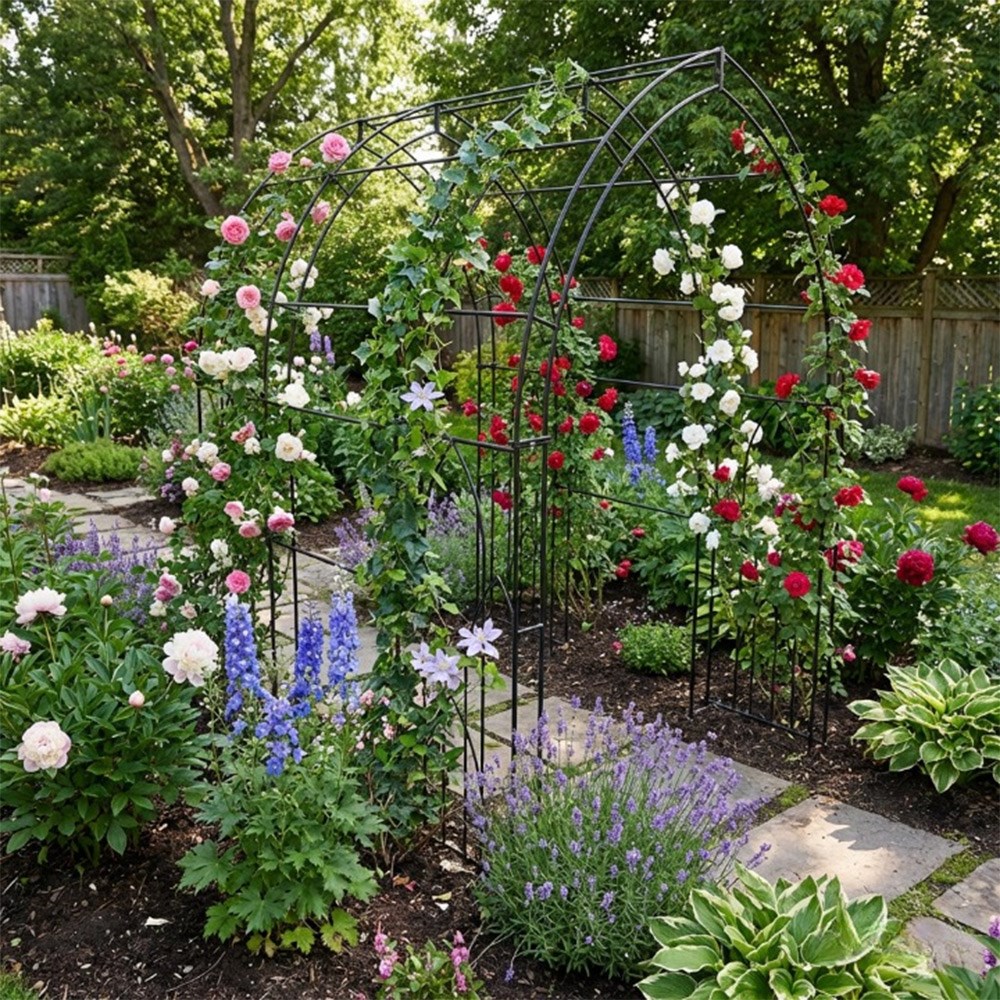 Gothic rose arch tunnel - black