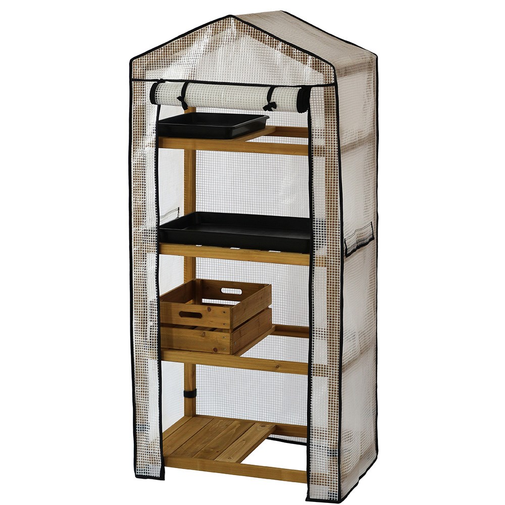 VegTrug wooden growhouse nursery & cover