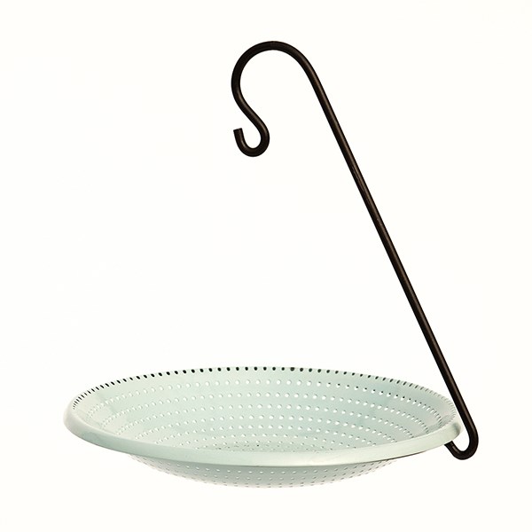 Hanging water bowl and meal worm tray - Crocus green