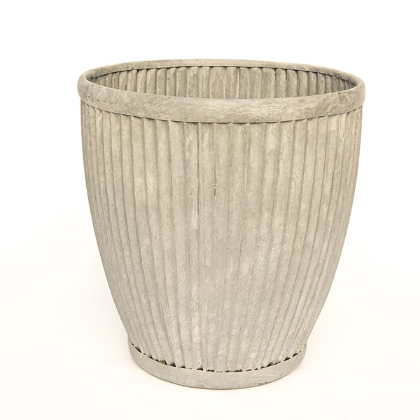 Tall dolly pot - aged zinc