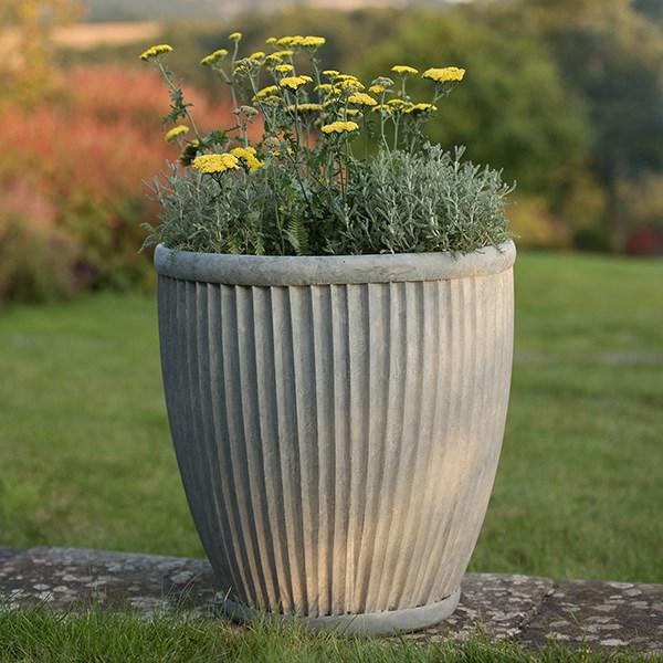 Tall dolly pot - aged zinc