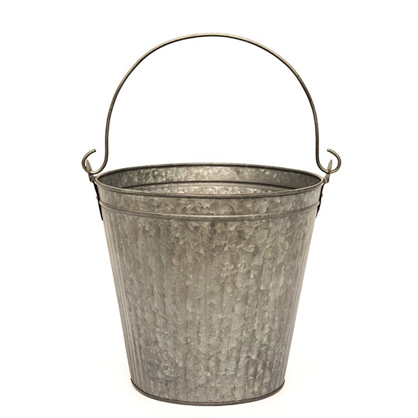 Galvanised metal bucket