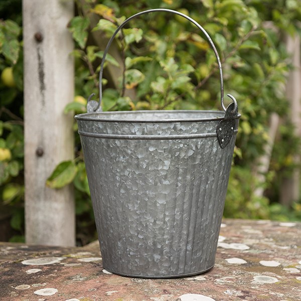 Galvanised metal bucket