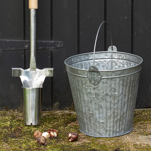 Galvanised metal bucket