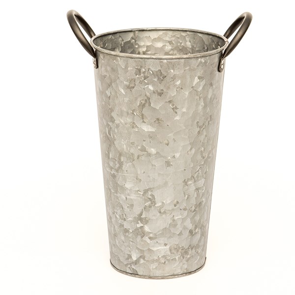 Galvanised metal flower bucket 