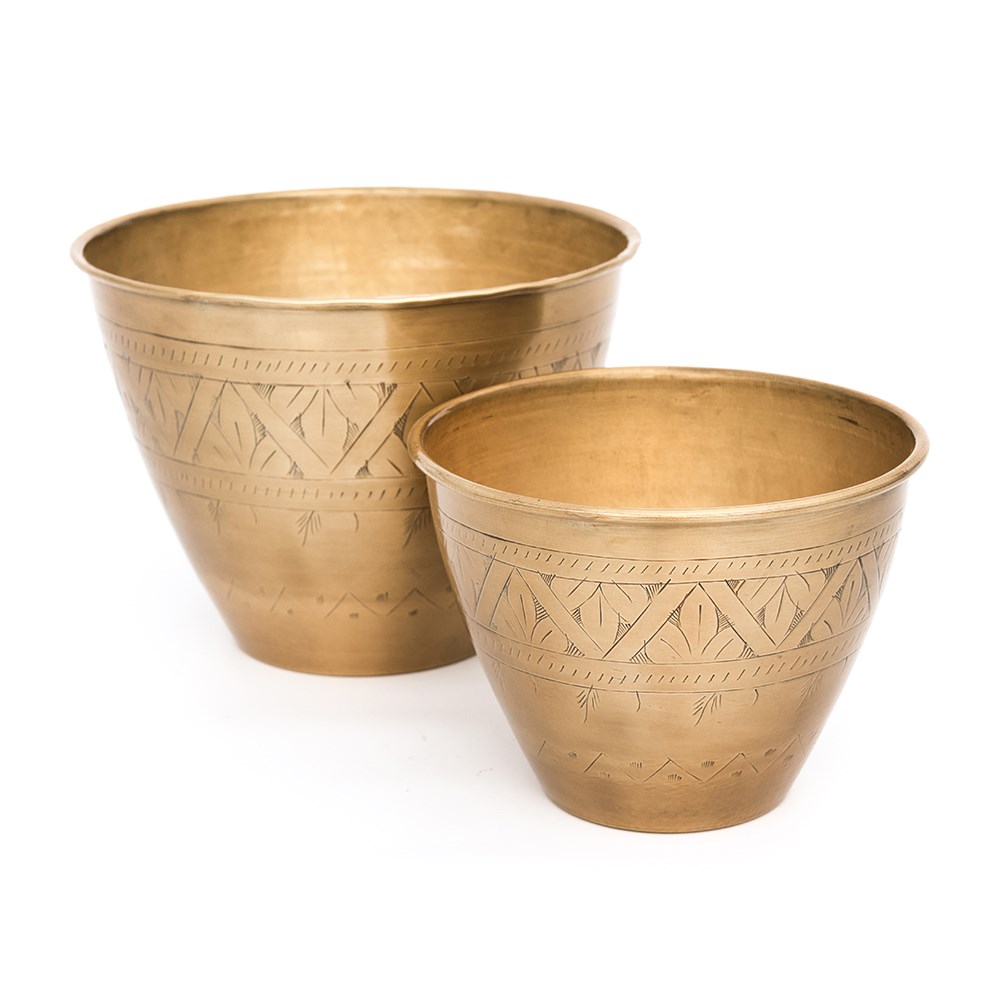 Solid etched brass pot cover