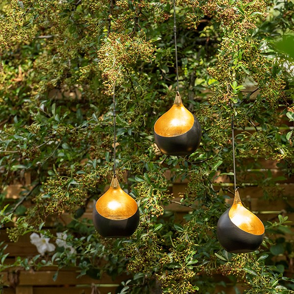 Hanging tealight holder - golden