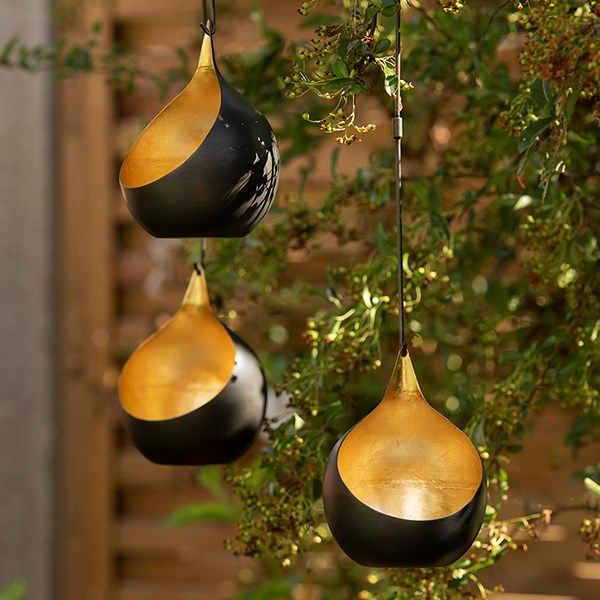 Hanging tealight holder - golden