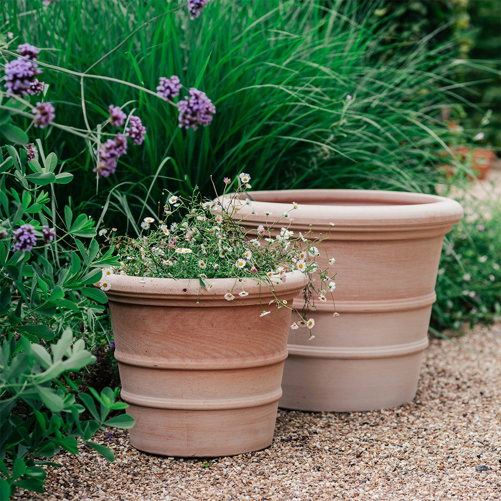 Siena ribbed Italian terracotta pot