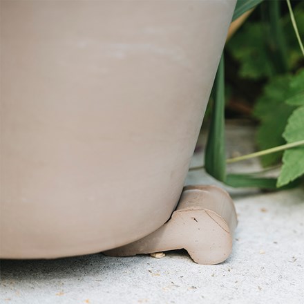 Italian terracotta pot feet grey - set of 3