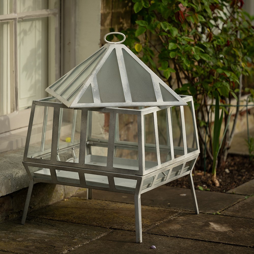 Square Victorian growhouse - chalky white