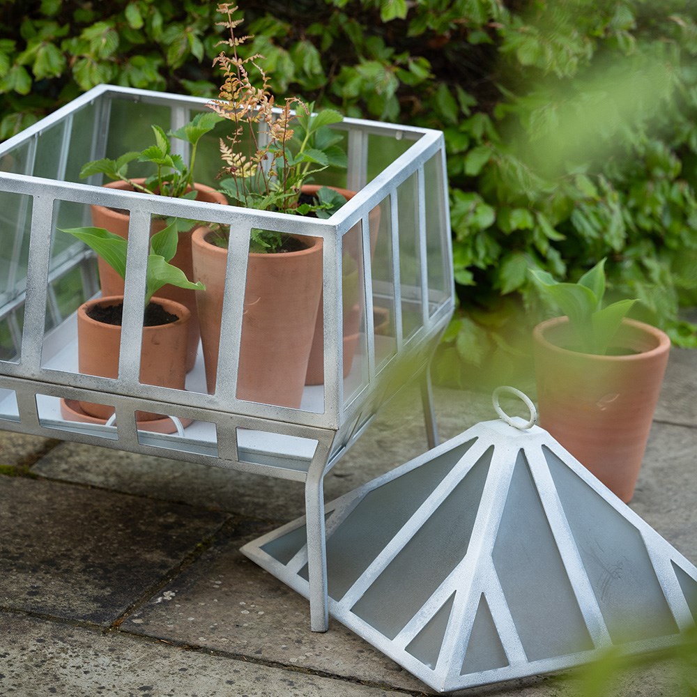 Square Victorian growhouse - chalky white