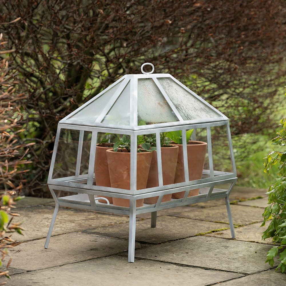 Rectangular Victorian growhouse - chalky white