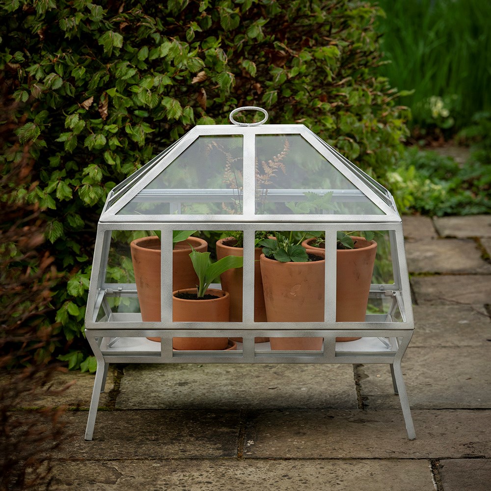 Rectangular Victorian growhouse - chalky white