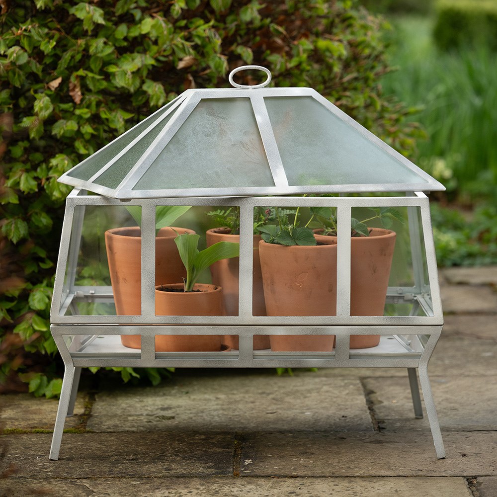 Rectangular Victorian growhouse - chalky white