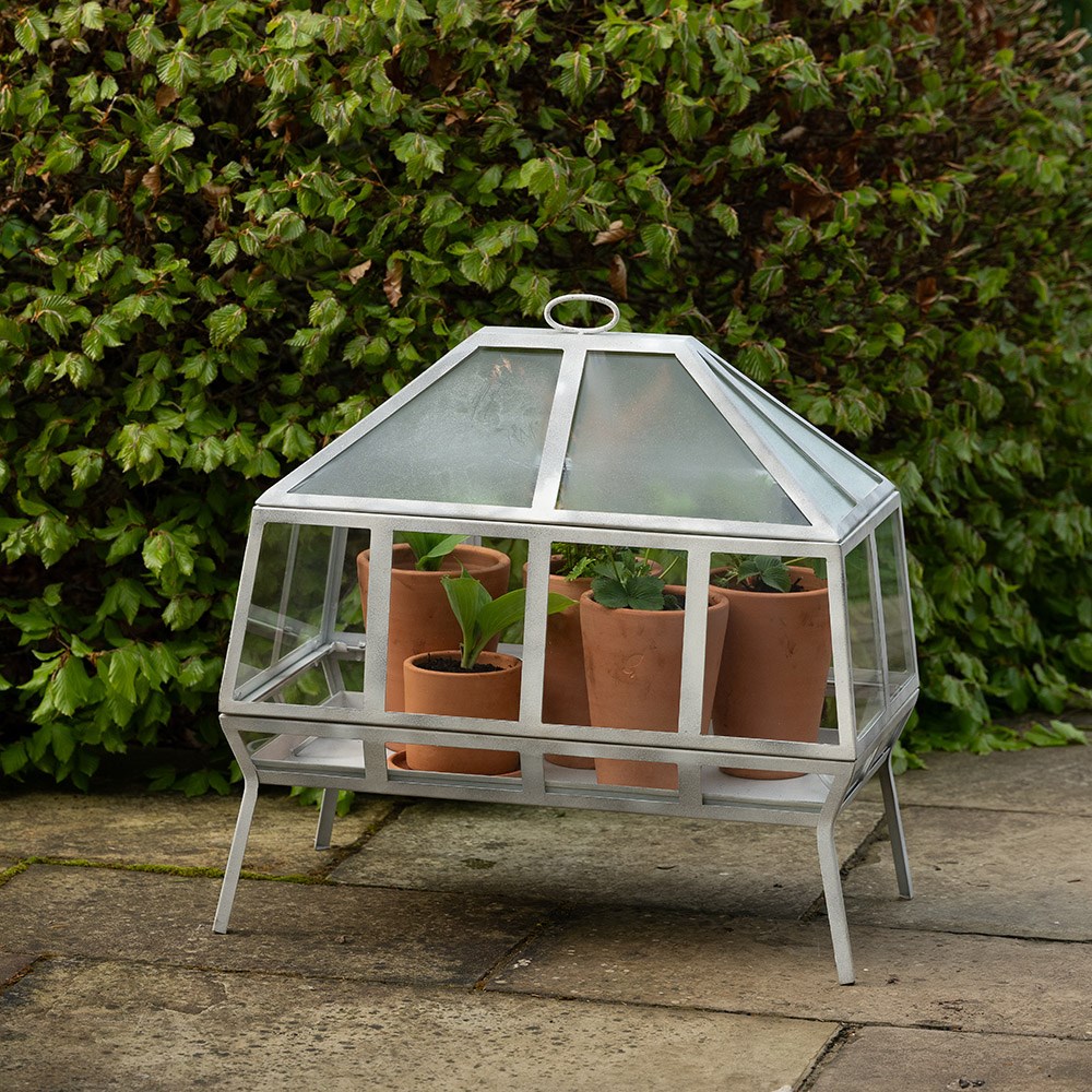 Rectangular Victorian growhouse - chalky white