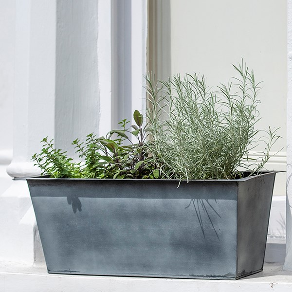 Plant trough - aged zinc
