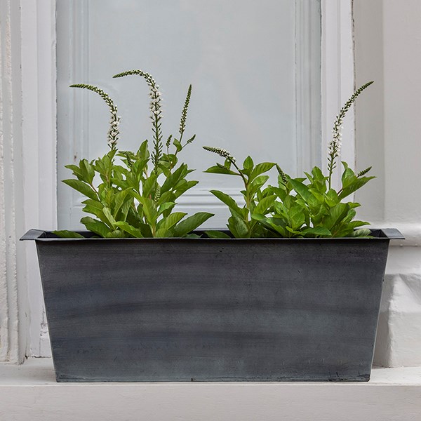 Plant trough - aged zinc