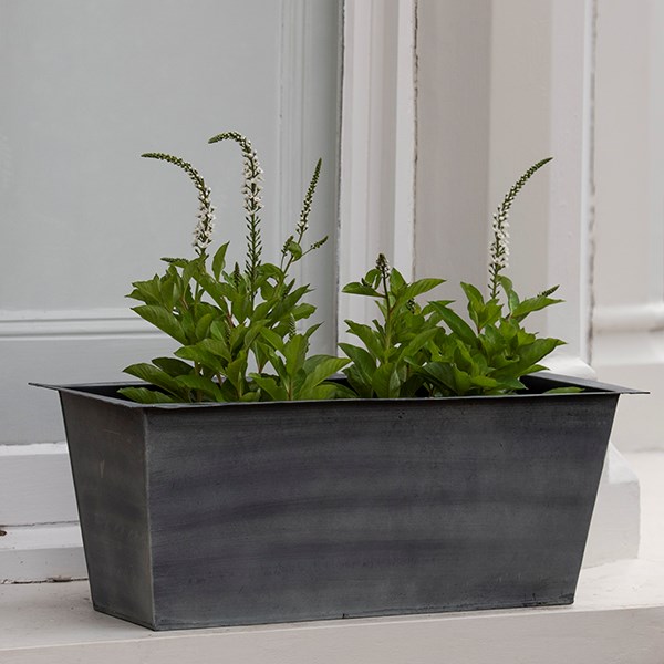 Plant trough - aged zinc