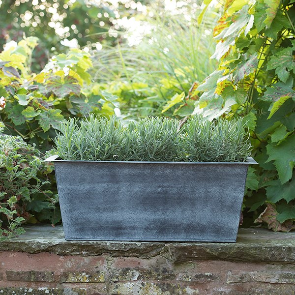 Plant trough - aged zinc