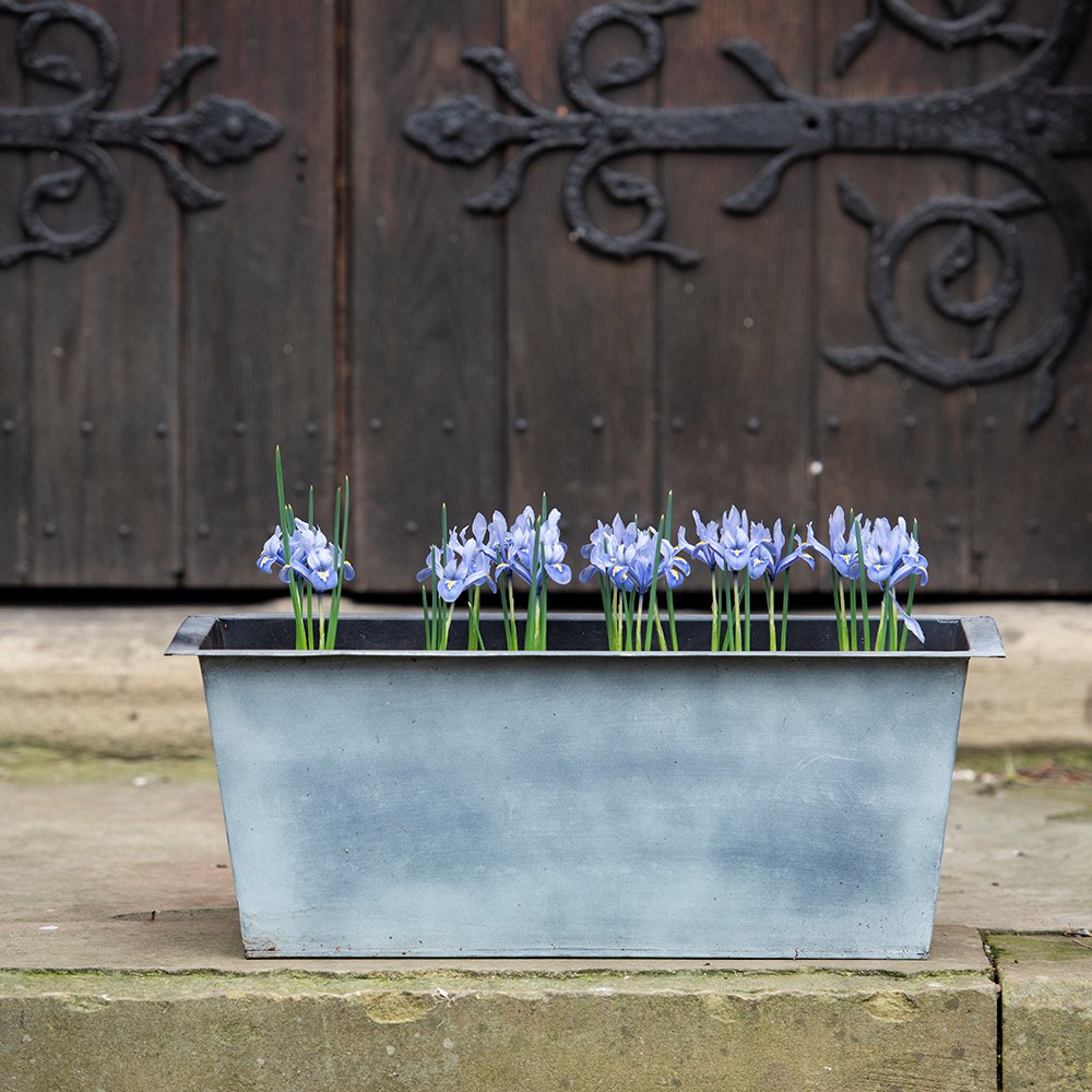 Plant trough - aged zinc