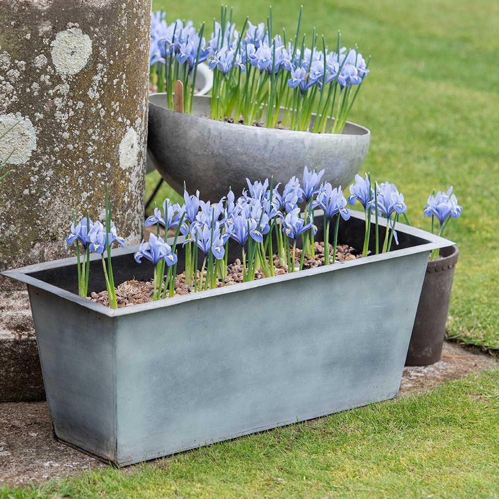 Plant trough - aged zinc