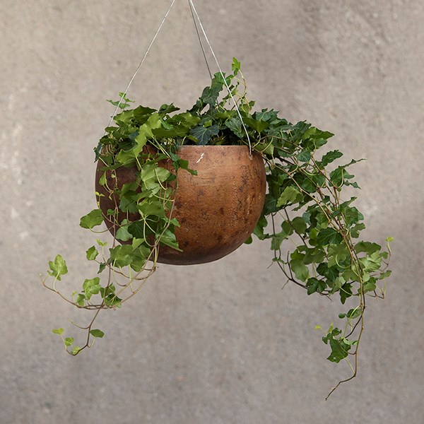 Hanging gourd bowl - dark rust