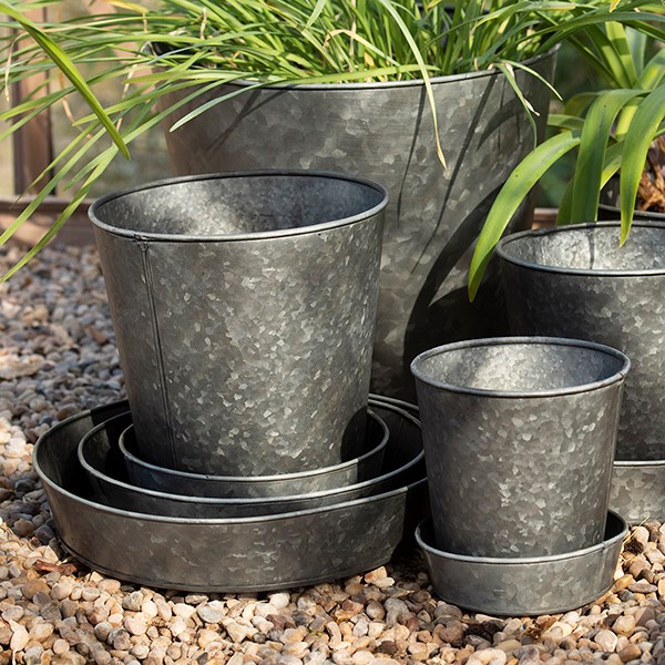 Dark galvanised metal tray