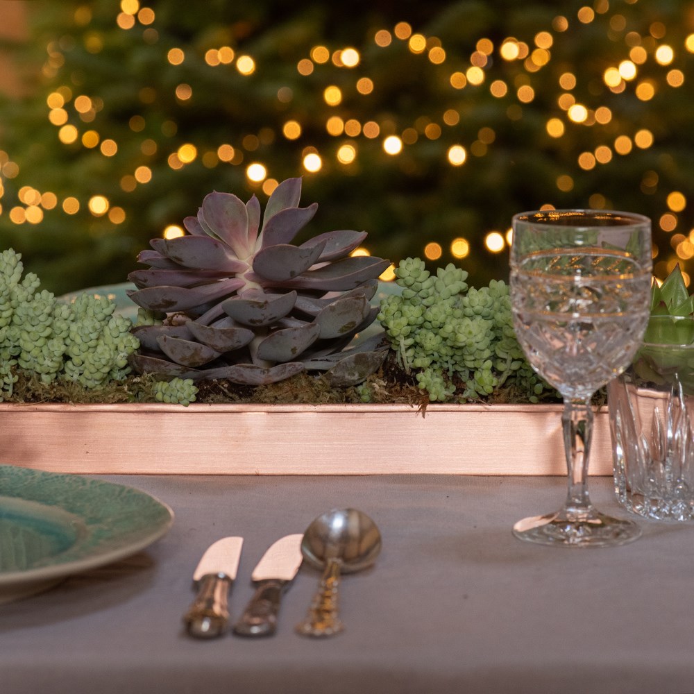 Brushed copper tray