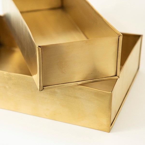 Brushed brass windowsill seed tray